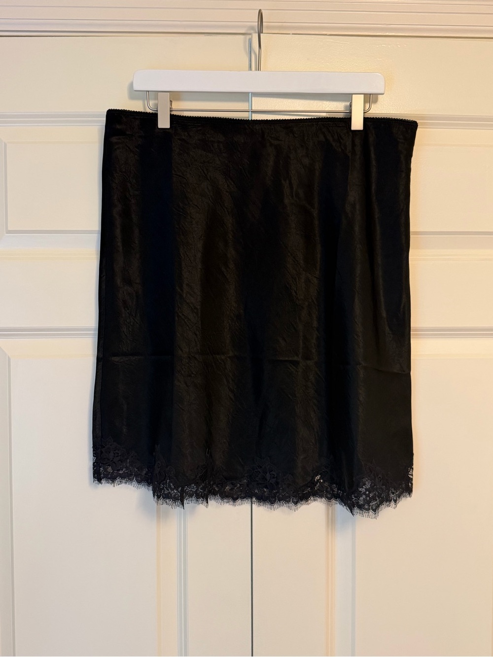 J. Crew Black Lace-Hem Mini Slip Skirt